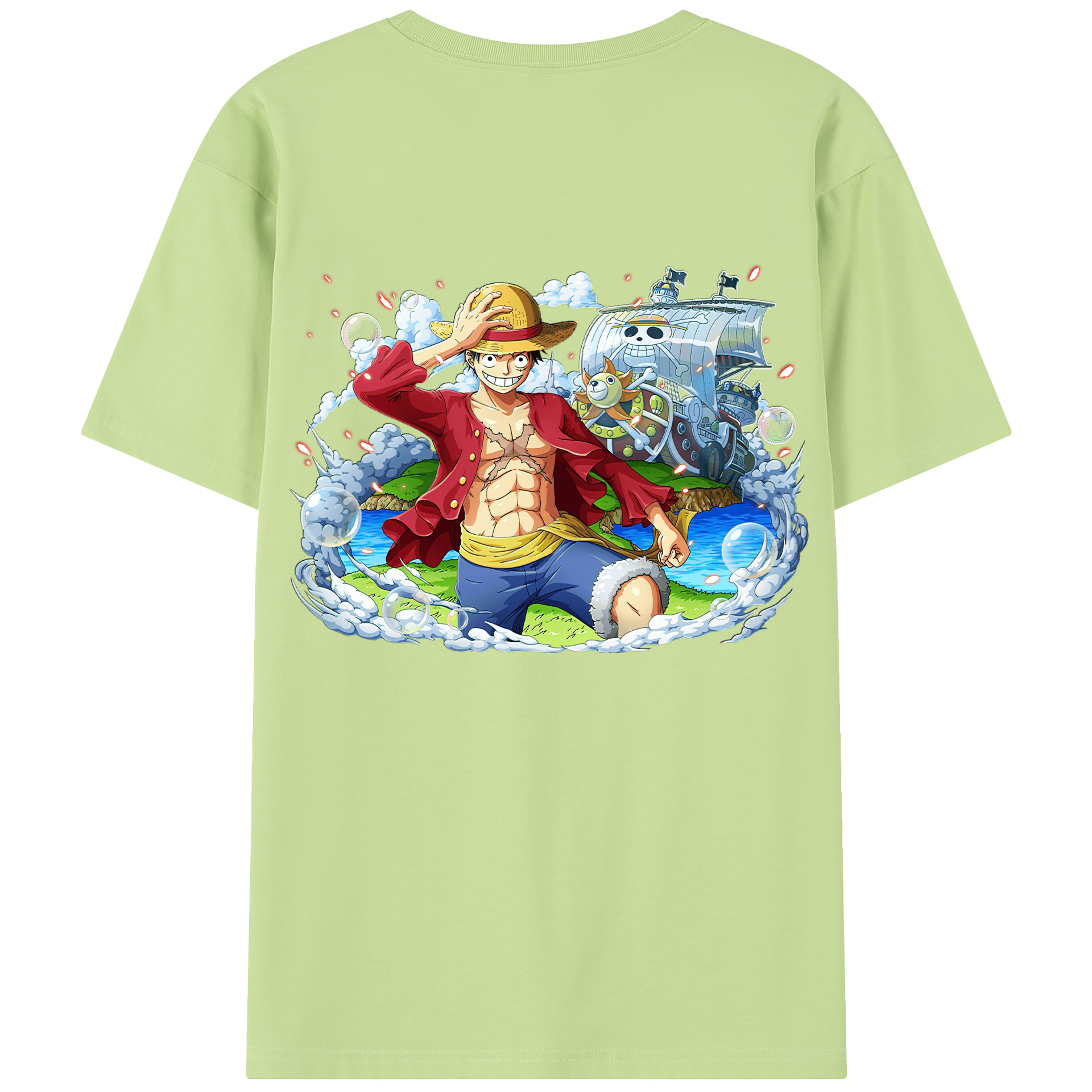 ワンピース モンキー・D・ルフィ ONE PIECE Monkey D. Luffy 綿100％半袖Tシャツ（背面プリント）
